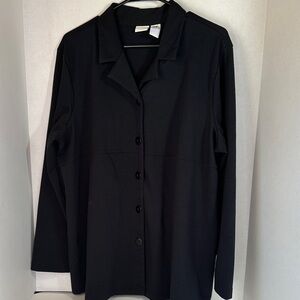 In due time black button up lightweight jacket size extra large